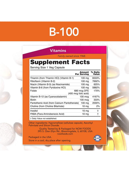 NOW Foods, B-100, 100 veg capsules