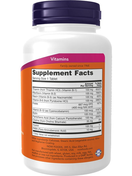 NOW Foods, B-100 (Sustained Release Tablets), 100 tablets