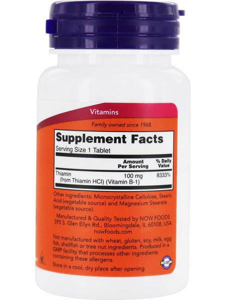 NOW Foods, B-1 100 mg, 100 tablets