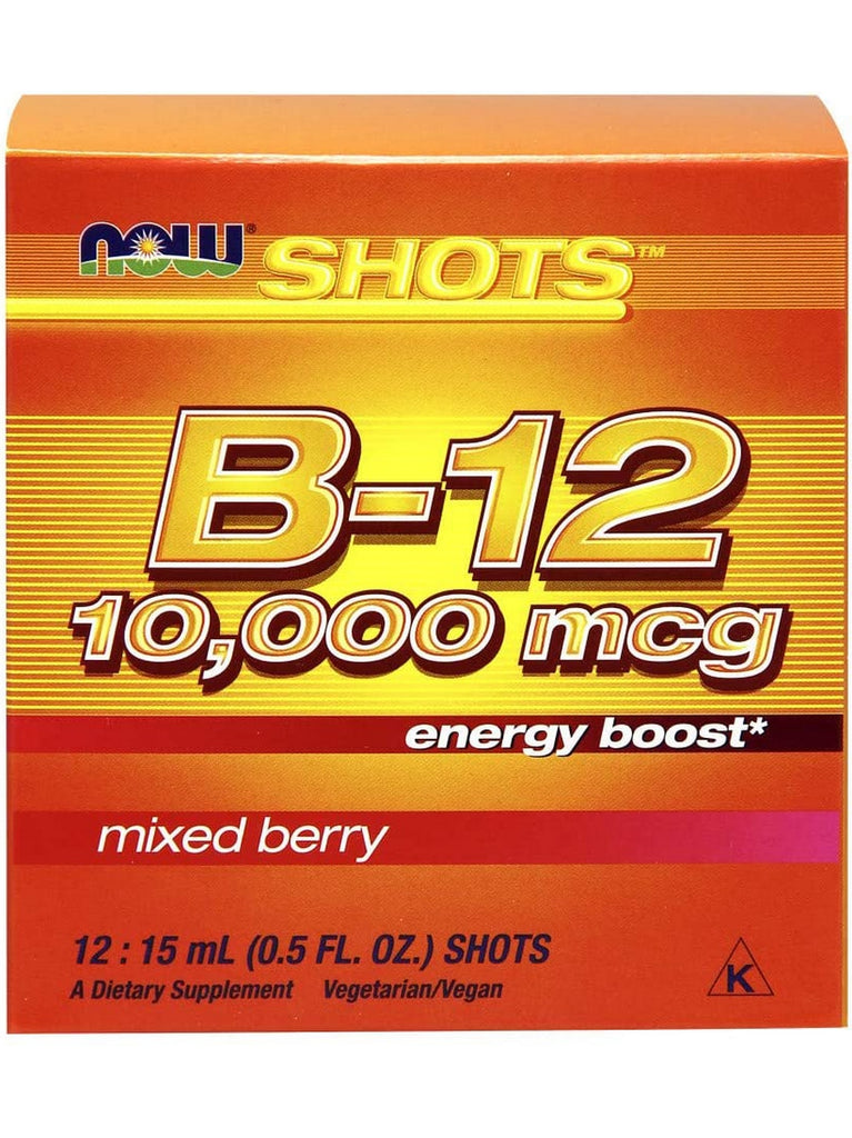 NOW Foods, B-12 10,000 mcg Shots, 12: 0.5 fl oz shots