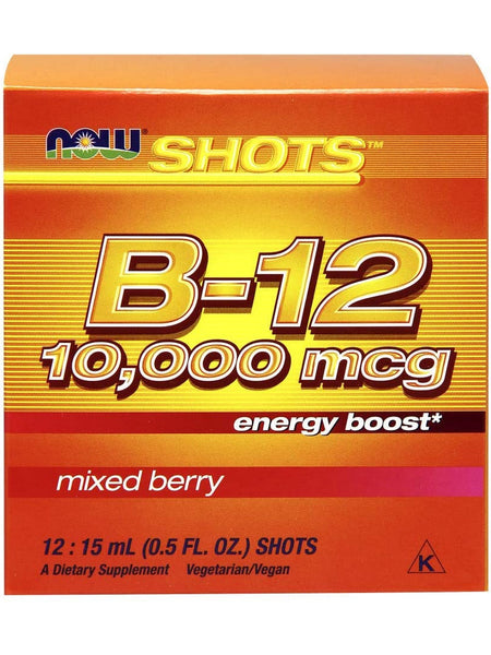 NOW Foods, B-12 10,000 mcg Shots, 12: 0.5 fl oz shots