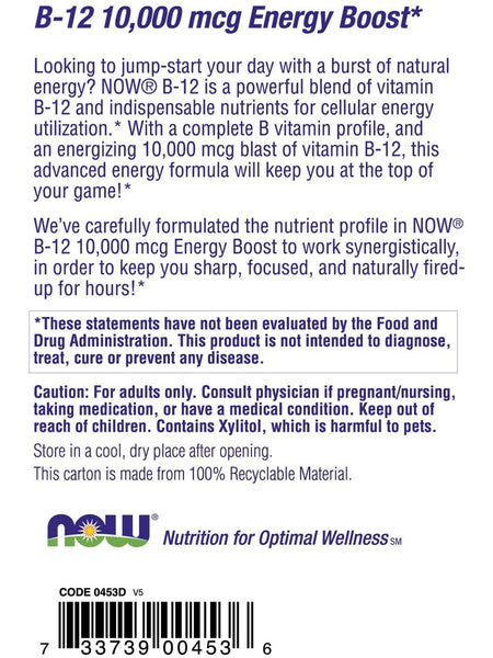 NOW Foods, B-12 10,000 mcg Shots, 12: 0.5 fl oz shots