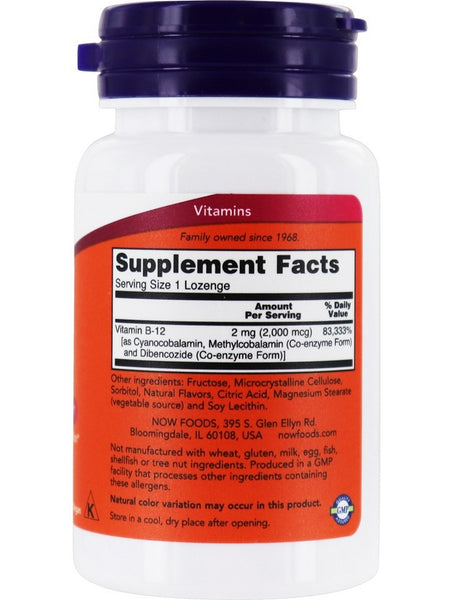 NOW Foods, B-12 2,000 mcg, 100 lozenges