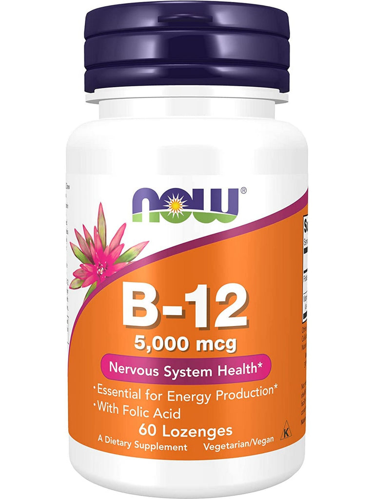 NOW Foods, B-12 5000 mcg, 60 lozenges