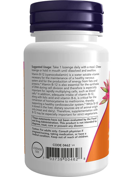 NOW Foods, B-12 5000 mcg, 60 lozenges