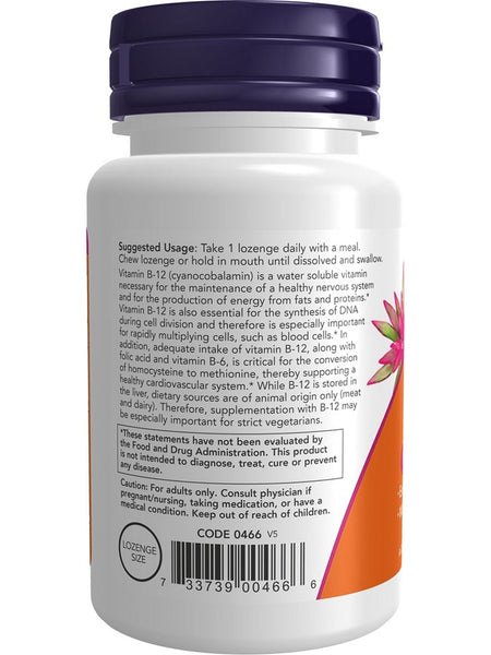 NOW Foods, B-12 1000 mcg, 100 lozenges