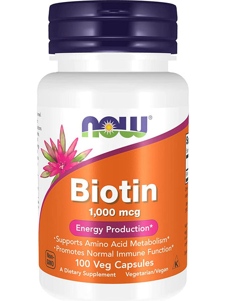 NOW Foods, Biotin 1000 mcg, 100 veg capsules