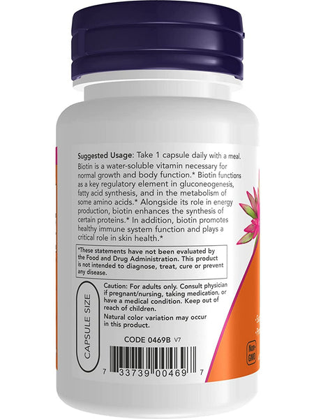 NOW Foods, Biotin 1000 mcg, 100 veg capsules