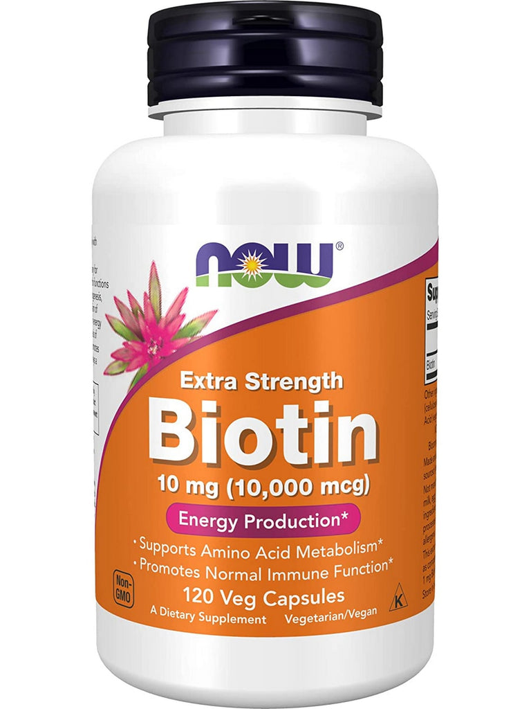 NOW Foods, Biotin 10 mg (10,000 mcg), Extra Strength, 120 veg capsules