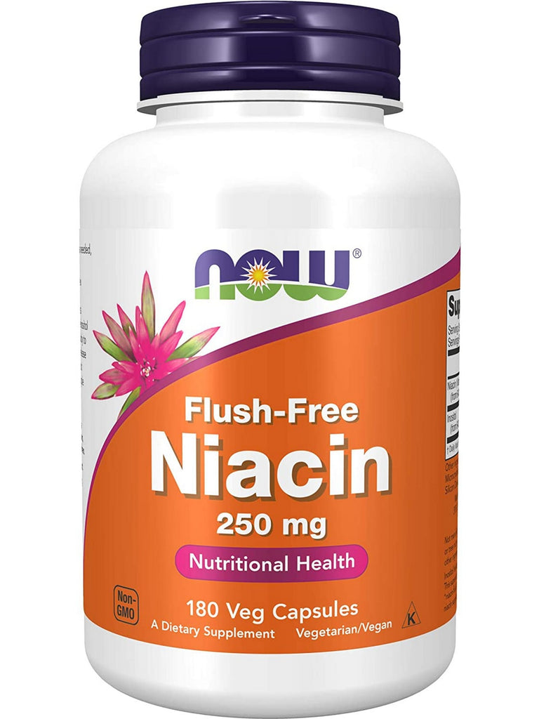 NOW Foods, Flush-Free Niacin 250 mg, 180 veg capsules