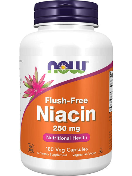 NOW Foods, Flush-Free Niacin 250 mg, 180 veg capsules