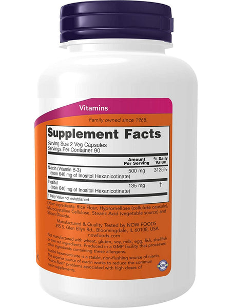 NOW Foods, Flush-Free Niacin 250 mg, 180 veg capsules