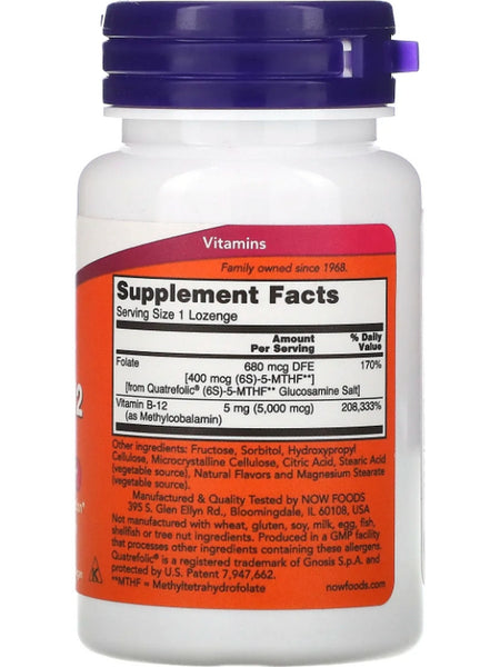 NOW Foods, Methyl B-12 5,000 mcg, 60 lozenges