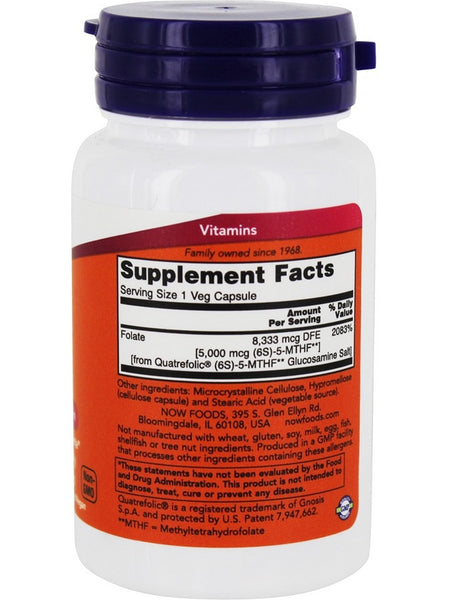 NOW Foods, Methyl Folate 5000 mcg, 50 veg capsules