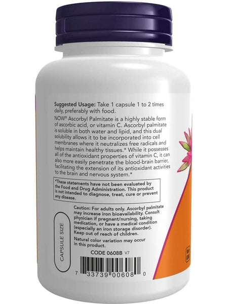 NOW Foods, Ascorbyl Palmitate 500 mg, 100 veg capsules