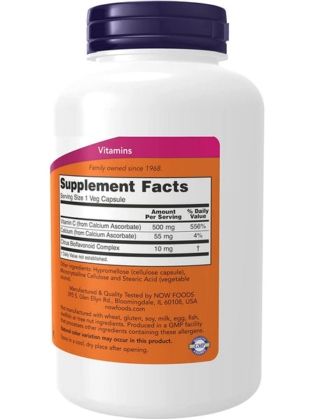 NOW Foods, C-500 Calcium Ascorbate-C, 250 veg capsules