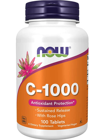 NOW Foods, C-1000 Sustained Release Tablets with Rose Hips, 100 tablets
