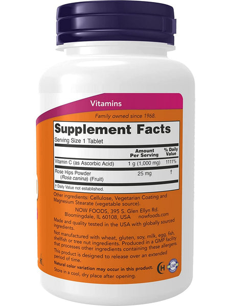 NOW Foods, C-1000 Sustained Release Tablets with Rose Hips, 100 tablets