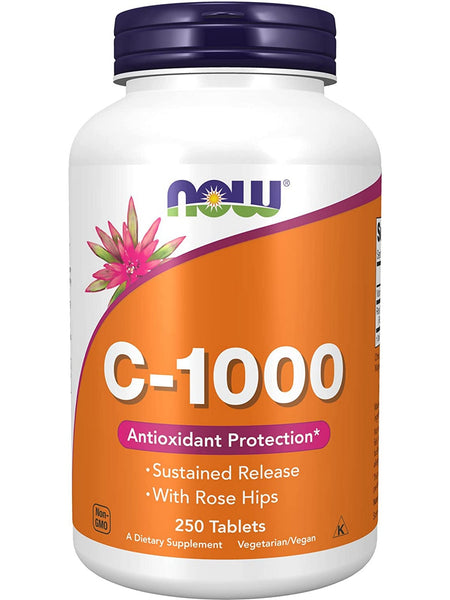NOW Foods, C-1000 Sustained Release Tablets with Rose Hips, 250 tablets