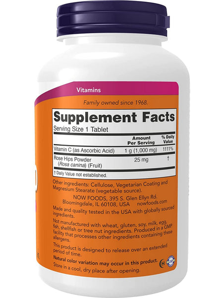NOW Foods, C-1000 Sustained Release Tablets with Rose Hips, 250 tablets