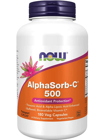 NOW Foods, AlphaSorb-C® 500 mg, 180 veg capsules