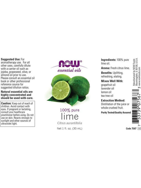 NOW Foods, Lime Oil, 100% Pure, 1 fl oz