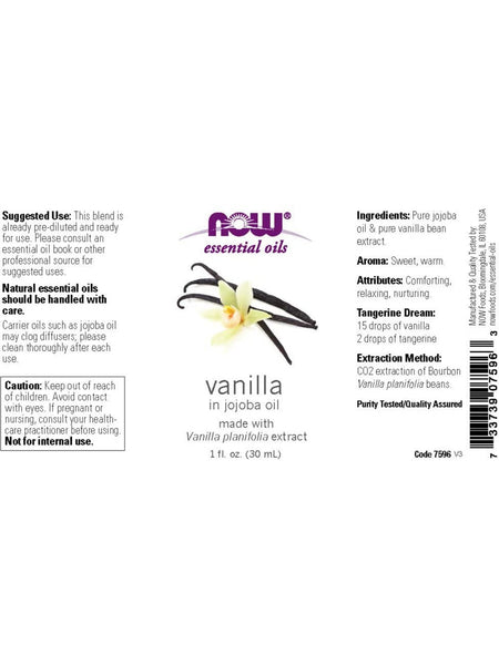 NOW Foods, Vanilla in Jojoba Oil, 1 fl oz