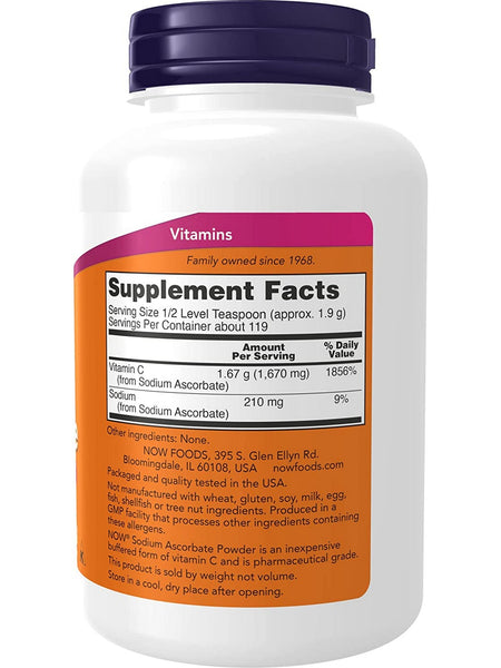 NOW Foods, Sodium Ascorbate, 8 oz