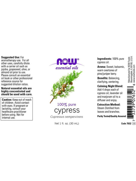 NOW Foods, Cypress Oil, 100% Pure, 1 fl oz
