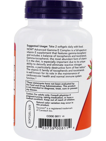 NOW Foods, Advanced Gamma E Complex, 120 softgels
