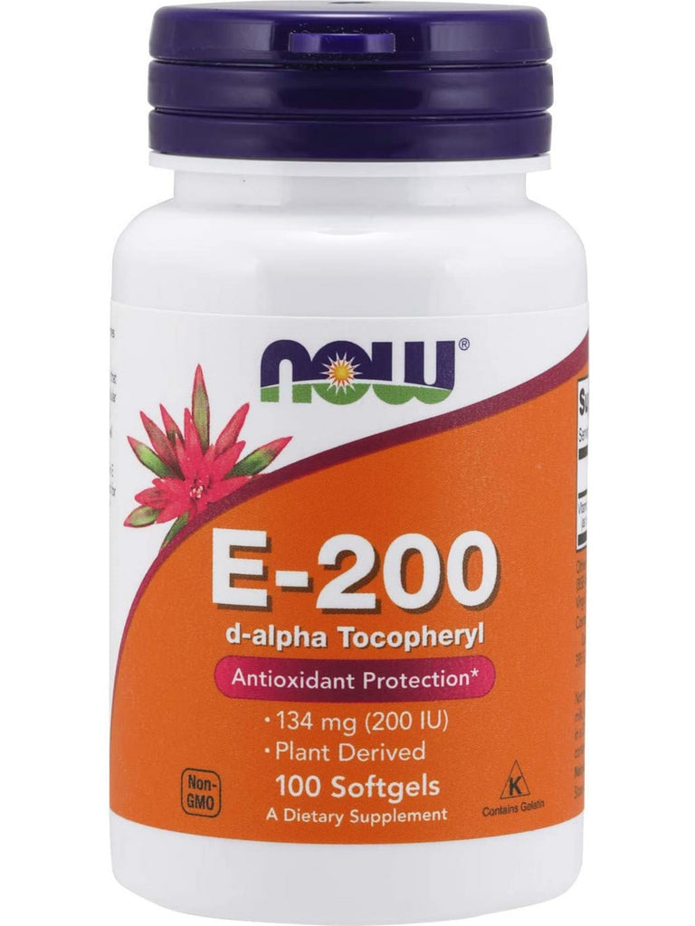 NOW Foods, E-200 D-Alpha Tocopheryl, 100 softgels