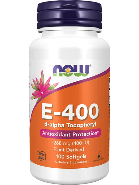 NOW Foods, E-400 D-Alpha Tocopheryl, 100 softgels