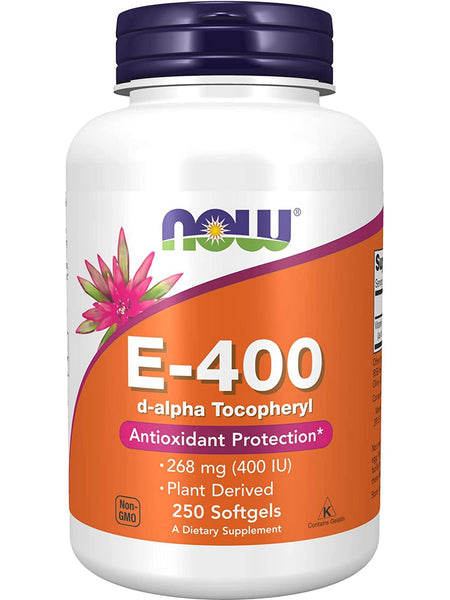 NOW Foods, E-400 D-Alpha Tocopheryl, 250 softgels