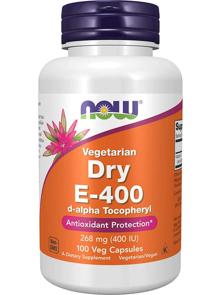 NOW Foods, Vegetarian Dry E-400 d-alpha Tocopheryl, 100 veg capsules