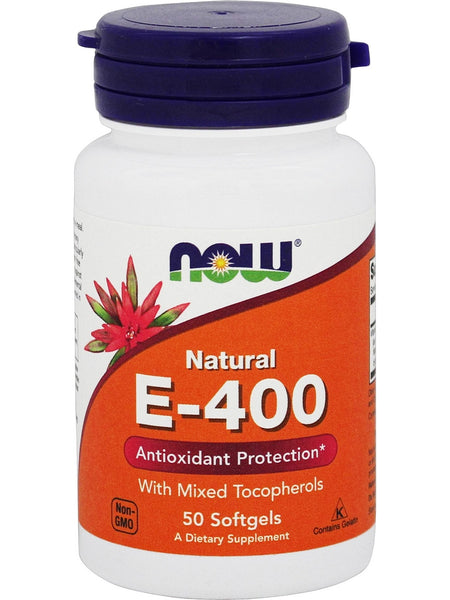 NOW Foods, E-400 with Mixed Tocopherols, 50 softgels