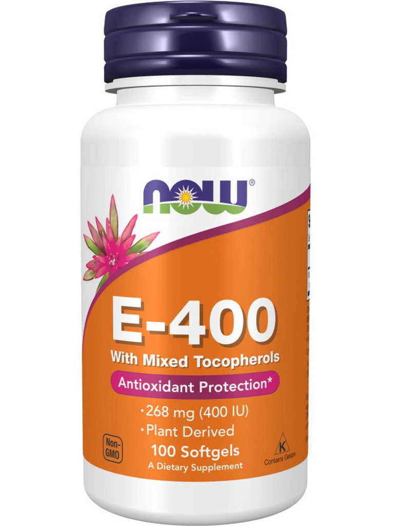 NOW Foods, E-400 with Mixed Tocopherols, 100 softgels