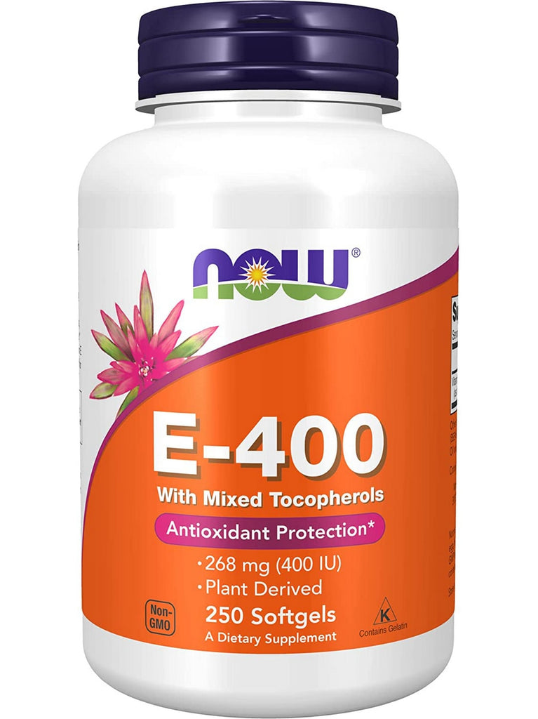 NOW Foods, E-400 with Mixed Tocopherols, 250 softgels