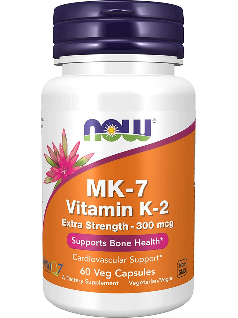 NOW Foods, MK-7 Vitamin K-2, Extra Strength 300 mcg, 60 veg capsules