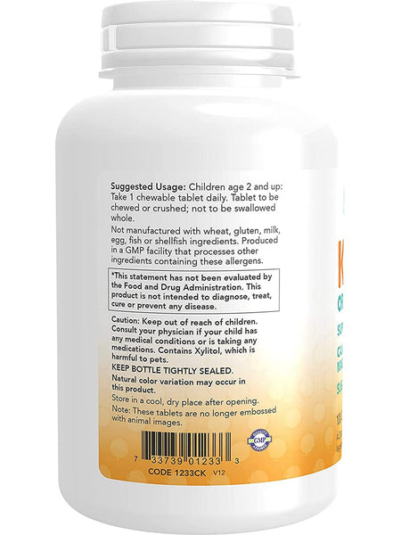 NOW Foods, Kid Cal Orange U Delicious Flavor, 100 chewables