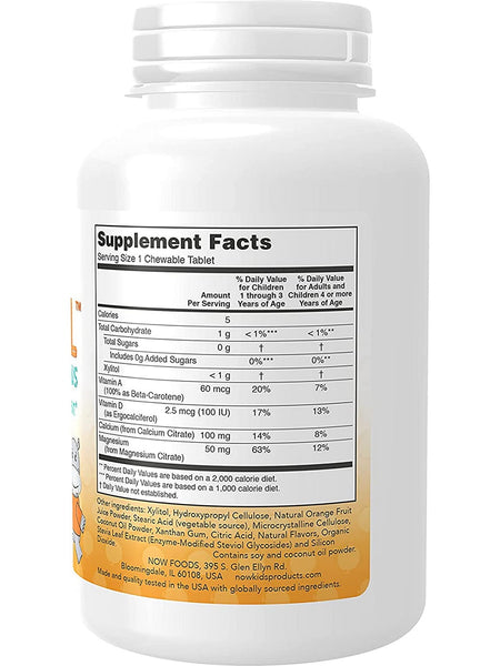 NOW Foods, Kid Cal Orange U Delicious Flavor, 100 chewables