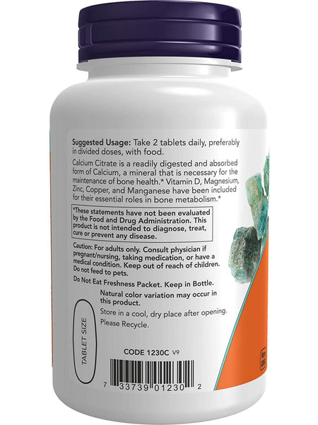 NOW Foods, Calcium Citrate, 100 tablets