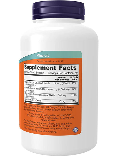 NOW Foods, Calcium & Magnesium Softgels, 120 softgels