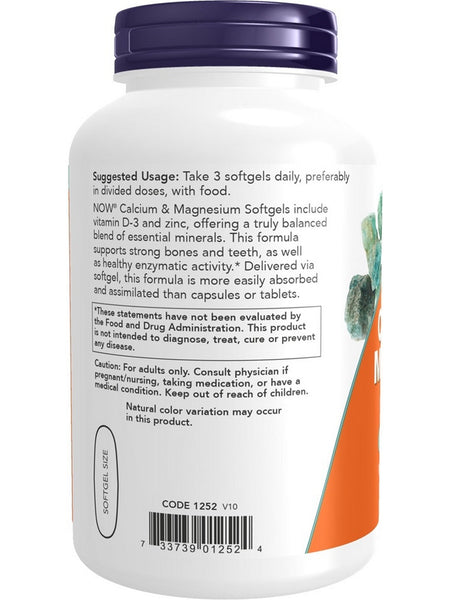 NOW Foods, Calcium & Magnesium Softgels, 240 softgels