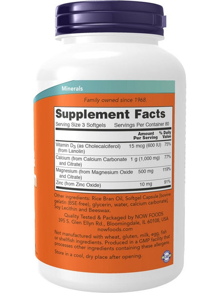 NOW Foods, Calcium & Magnesium Softgels, 240 softgels