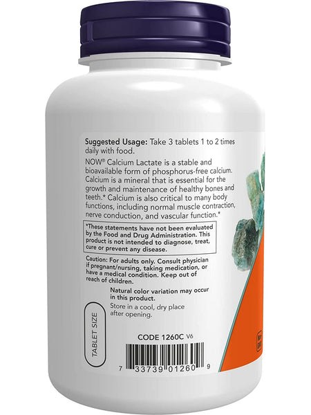 NOW Foods, Calcium Lactate, 250 tablets