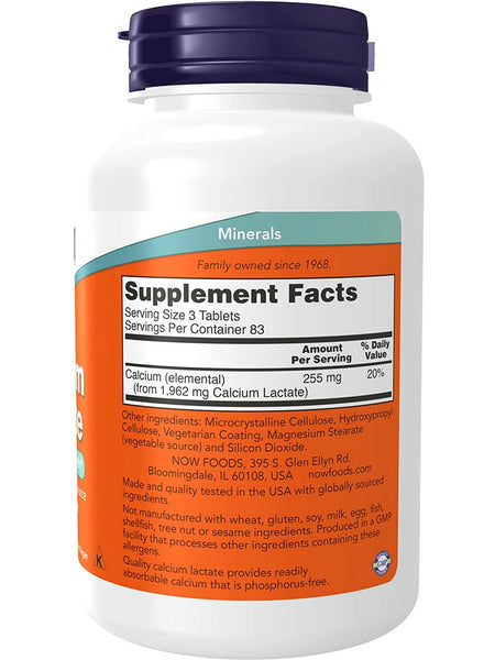 NOW Foods, Calcium Lactate, 250 tablets