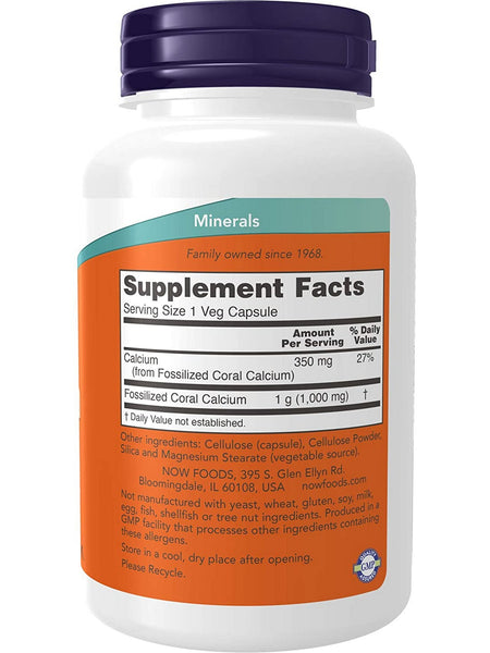 NOW Foods, Coral Calcium 1000 mg, 100 veg capsules
