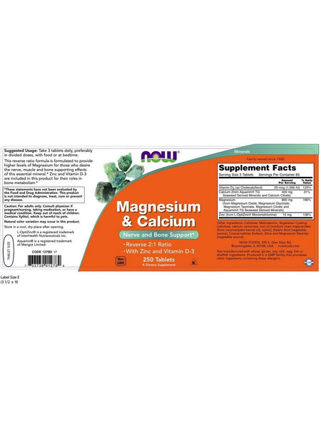 NOW Foods, Magnesium & Calcium, 250 tablets