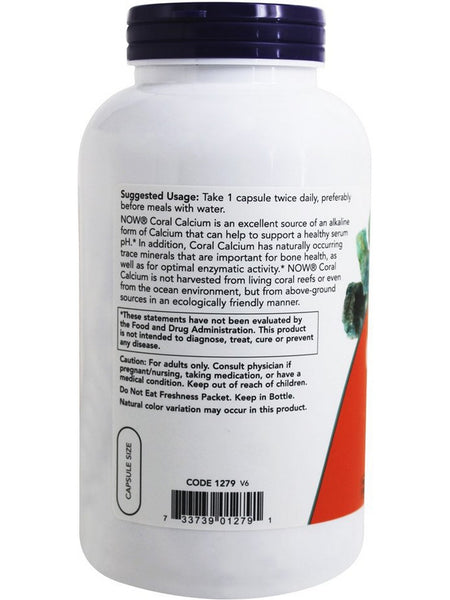 NOW Foods, Coral Calcium 1000 mg, 250 veg capsules