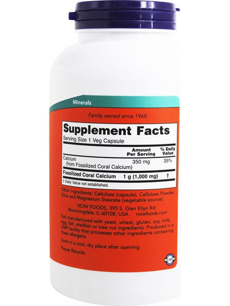 NOW Foods, Coral Calcium 1000 mg, 250 veg capsules